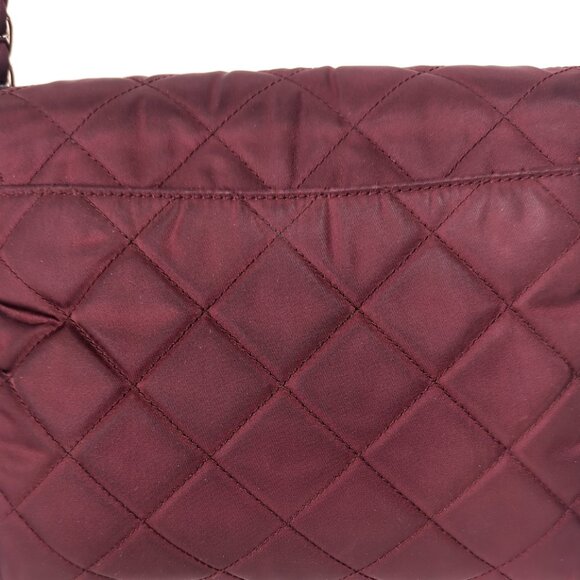 PRADA Impuntu Tessuto Quilted Nylon Chain Crossbody Bag Granato Shoulder Bag - Picture 12 of 16